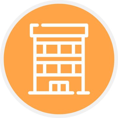 Bina. Web simgesi basit illüstrasyon