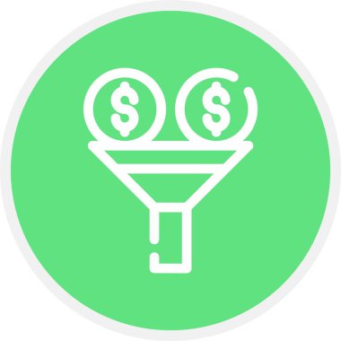 Eşsiz dolar ve dolar vektör simgesi