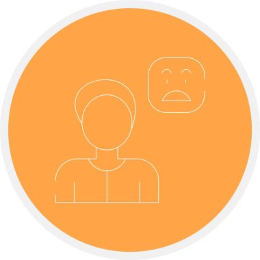 Yüz çizgisi vektör simgesine sahip eşsiz bir adam