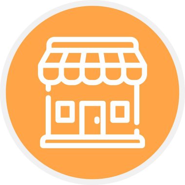 benzersiz mağaza vektör çizgisi simgesi