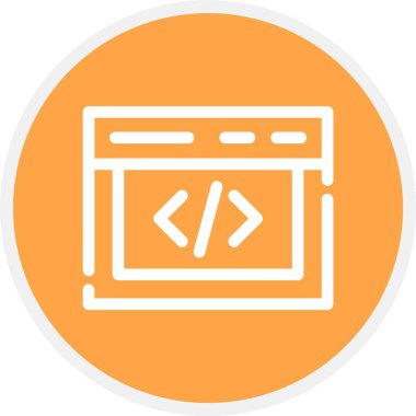 Kodlama Vektörü Kabartma Simgesi Tasarımı