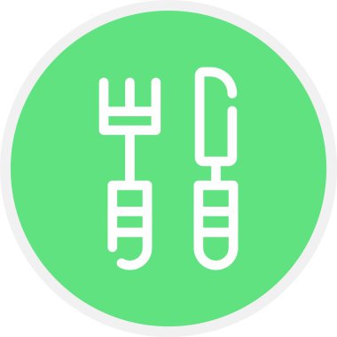 Izgara çizgisi simgesi, yiyecek ve içecek konsepti, beyaz arkaplanda bbq çatal simgesi, mobil konsept ve web tasarımı için ana hatlı işaret