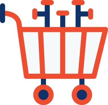 Alışveriş arabası. Basit resimleme