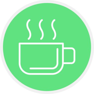 Çay fincanı çizgisi simgesi, vektör illüstrasyonu