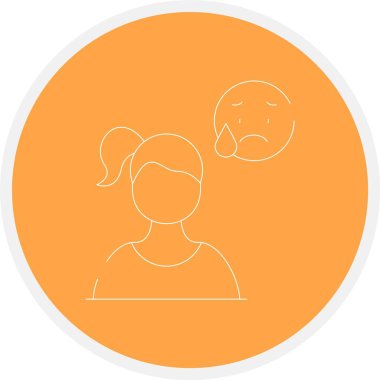 uzun gölge vektör simgesi ile güzel kadın yüzü