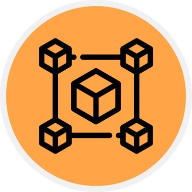 Benzersiz küp yapısı vektör çizgisi simgesi