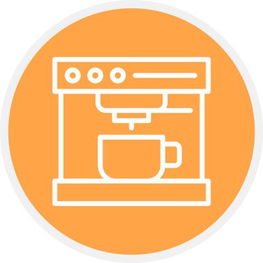 Benzersiz kahve makinesi çizgisi vektör simgesi