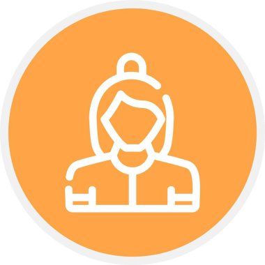 güzel kadın vektör çizgisi simgesi