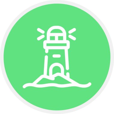 deniz feneri çizgisi vektör illüstrasyonu