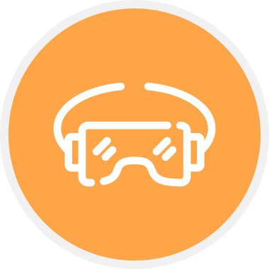 Vr Gözlük simgesi, vektör illüstrasyonu