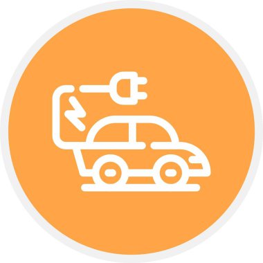 elektrikli araba simgesi, vektör illüstrasyonu