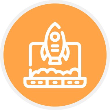 Benzersiz astronot roket vektör çizgisi simgesi