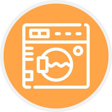 Çamaşır Makinesi Renk Vektörü Simgesi İllüstrasyonu