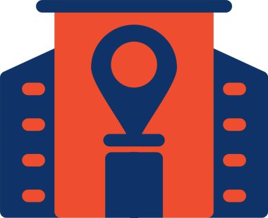 Modern b 'nin vektör çizimi harita simgesinden yoksun