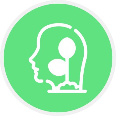 Benzersiz zihin ve kafa vektör çizgisi simgesi