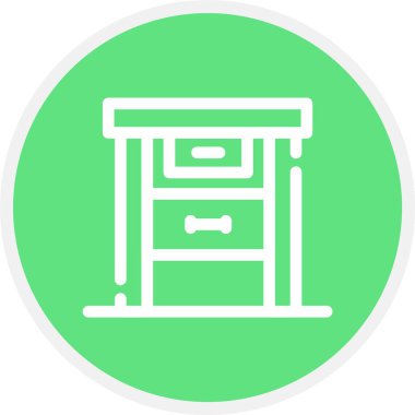 Eşsiz mobilya vektör çizgisi simgesi