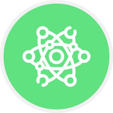 Benzersiz molekül vektör çizgisi simgesi