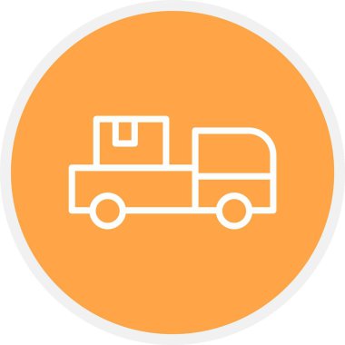 Benzersiz dağıtım kamyonu vektör simgesi