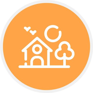 güzel ev kabartma vektör simgesi