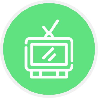 Eşsiz TV ekran vektör çizgisi simgesi