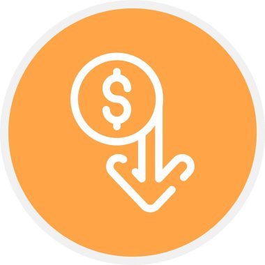 Dolar. Web simgesi basit illüstrasyon