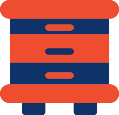 Kırmızı ve beyaz bir karikatür simgesinin vektör çizimi