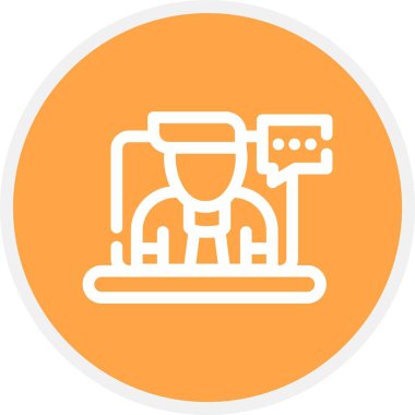 Benzersiz Robot Vektör Satırı Simgesi