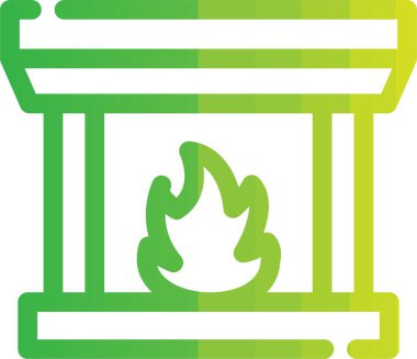 Yanan bir şöminenin vektör çizimi