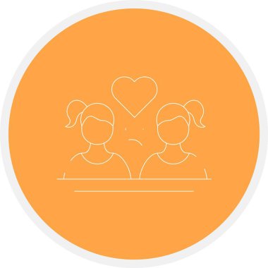 Kalp çizgisi vektör simgesine sahip güzel bir çift