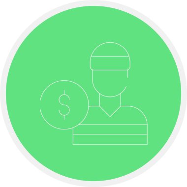 Bir dolarlık şapkası olan bir adamın vektör çizimi