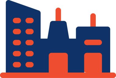 Bina. Web simgesi basit illüstrasyon