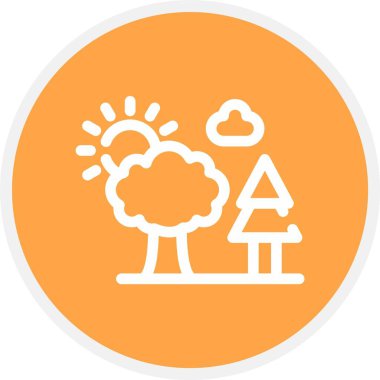 Ağaç Çizgisi Çemberi Vektör Simgesi Tasarımı