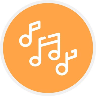 Müzik notası simgesi. Web için basit bir müzik nota vektör simgesi çizimi