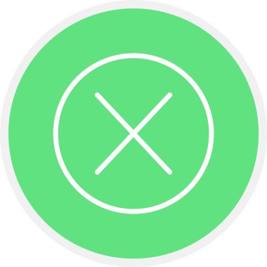 Beyaz arka grupta çapraz işaret izole edildi