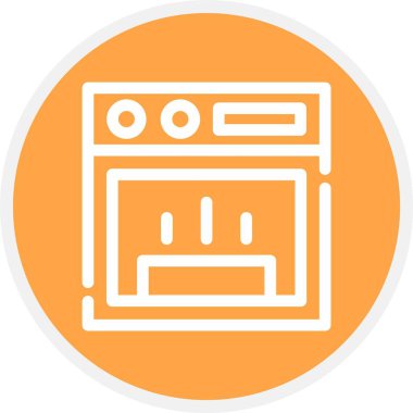 vektör fırın simgesi, vektör illüstrasyonu