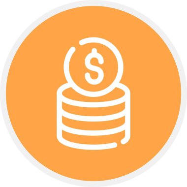 Bozuk Para Vektörü Kabartma Simgesi Tasarımı