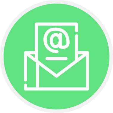 E- posta Düz Çember Vektör Simgesi Tasarımı