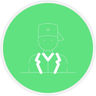 Hemşire vektör çemberi çizgi simgesi g desig