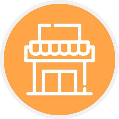 Moda tarzında izole edilmiş bir dükkan inşa simgesi