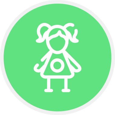 güzel kız kabartma vektör simgesi