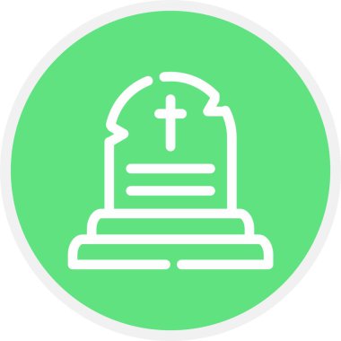 Benzersiz mezar vektör çizgisi simgesi