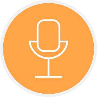 Mikrofon Vektör Satır Simgesi Tasarımı