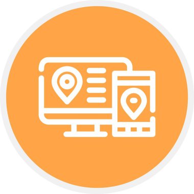 harita simgesi vektör illüstrasyonu