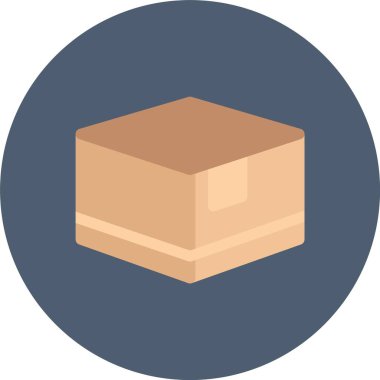 Kutu Düz Çember Vektör Simgesi Tasarımı