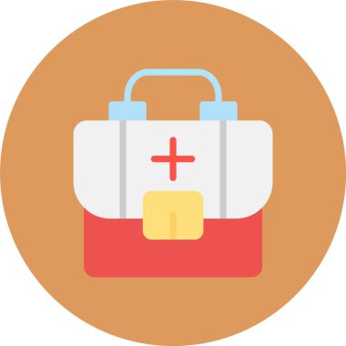 Tıbbi çanta simgesinin vektör illüstrasyonu