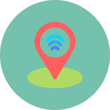 gps konum pin simgesi doldurulmuş dış hat biçimi