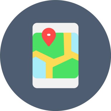 gps konum haritası gezinme simgesi düz biçimli