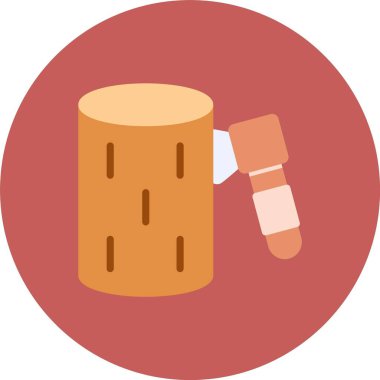 Kriket topu simgesi, düz stil