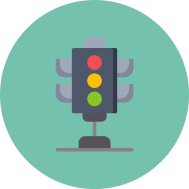 hafif trafik ışığı simgesi, düz tasarım