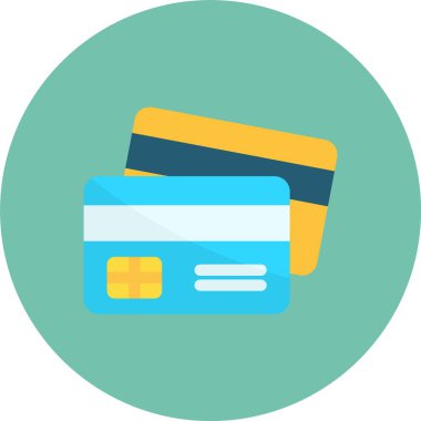 Kredi kartı simgesi, vektör illüstrasyonu